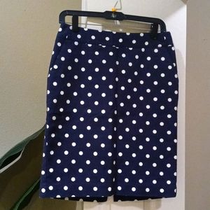 Navy/ white polka dot skirt